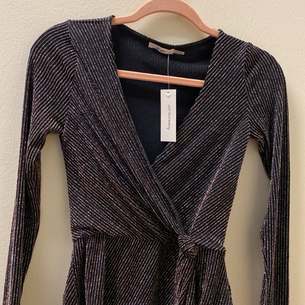Francesca’s Glitter Long Sleeve Top